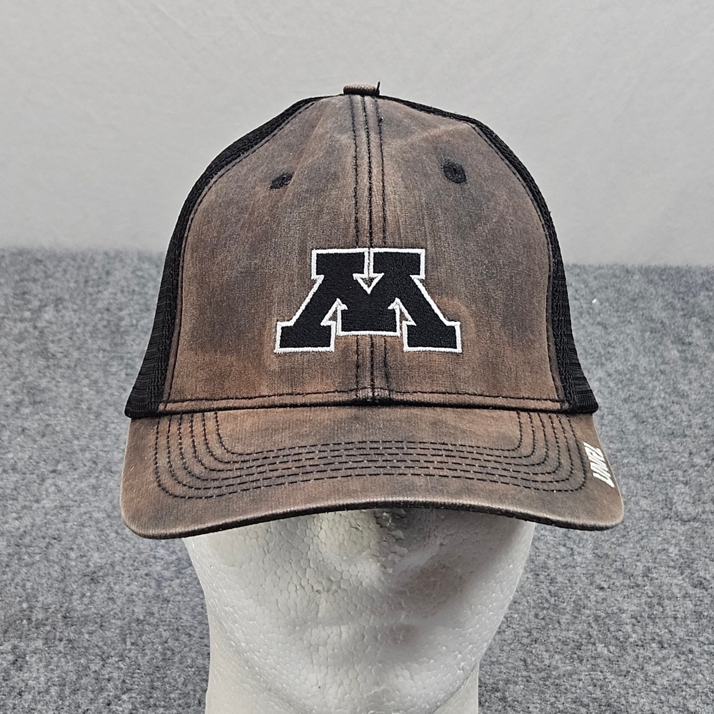 Minnesota Golden Gophers UNRL Trucker Hat Brown Oil‎ Brushed Snapback Distressed